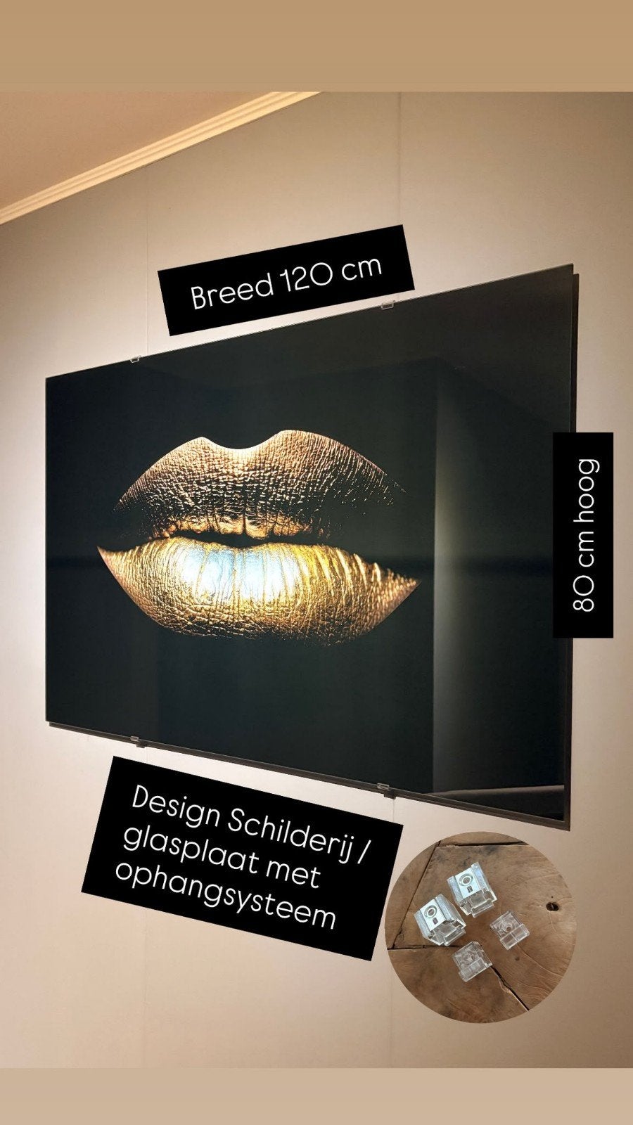 Design schilderij op glas, Ophalen, Zo goed als nieuw, Schilderij, 100 tot 125 cm