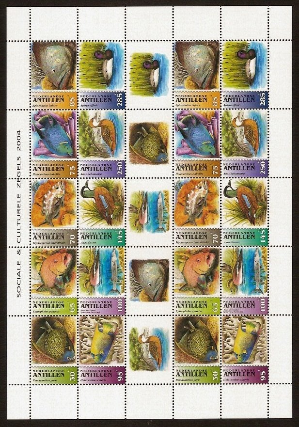 Nederlandse Antillen V1538/47 postfris Vogels en Vissen 2004, Ophalen of Verzenden, Postfris