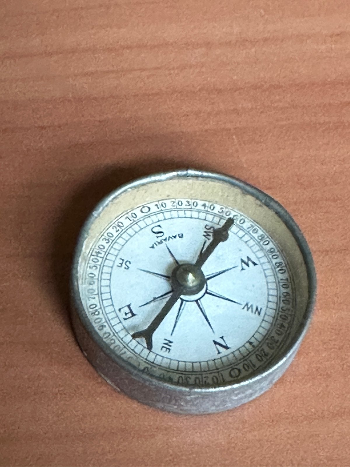 Antiek/Vintage Miniatuur Zakkompas - Messing/Blik, Ophalen of Verzenden