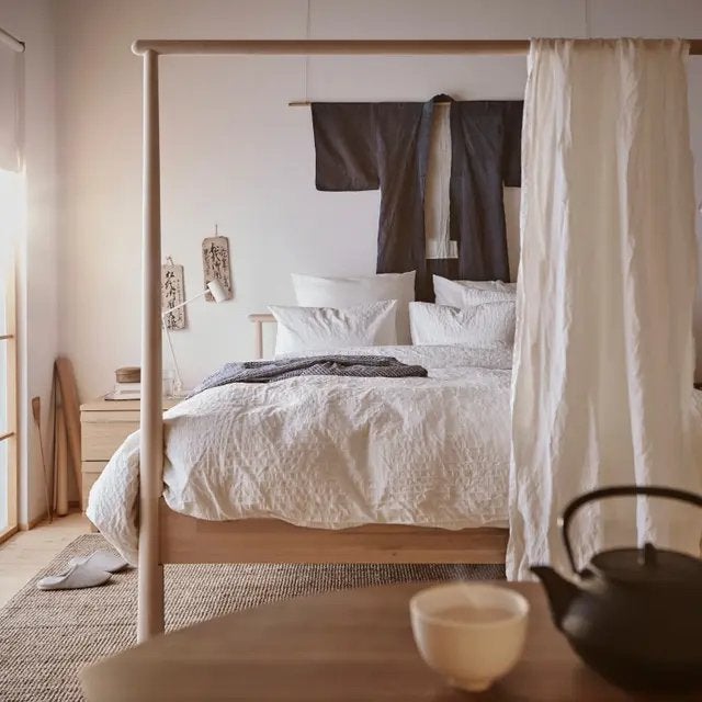 IKEA GJÖRA Houten Bed 160x200 cm, Ophalen, Gebruikt, Tweepersoons, 200 cm