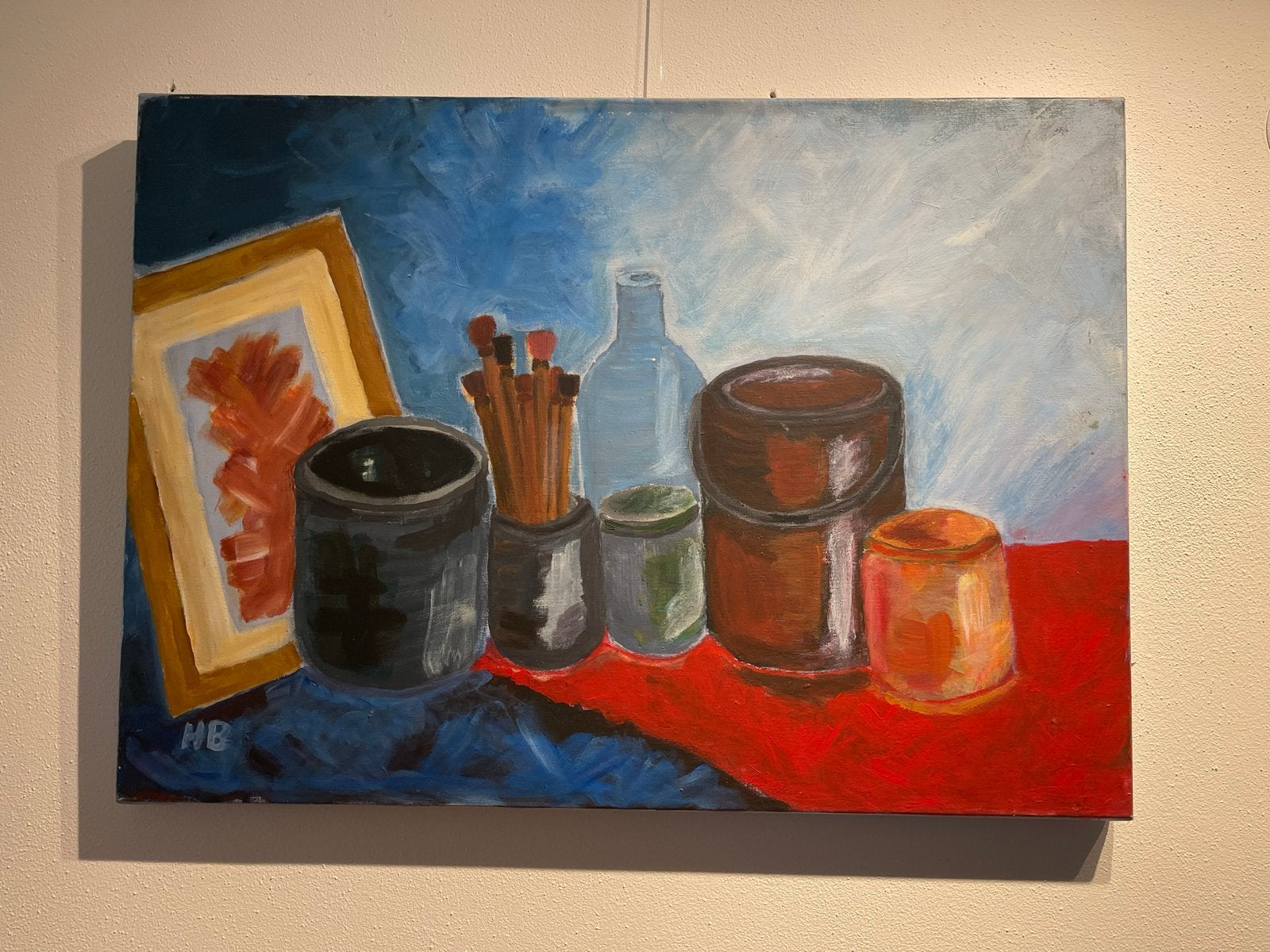 Schilderij ‘Stilleven’ door Herma Borsboom (70x50cm), Ophalen, Acrylverf, Doek, Stilleven