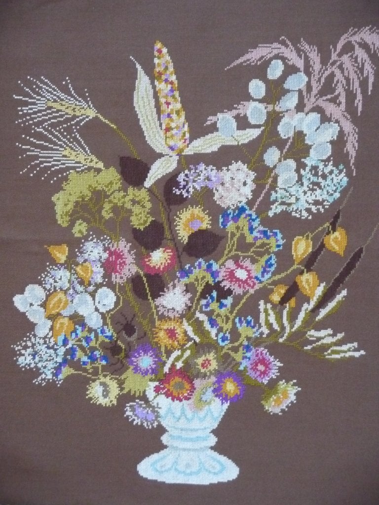 Borduurwerk "Droogboeket (bruin), Ophalen of Verzenden, Zo goed als nieuw, Handborduren, Onderdeel of Toebehoren