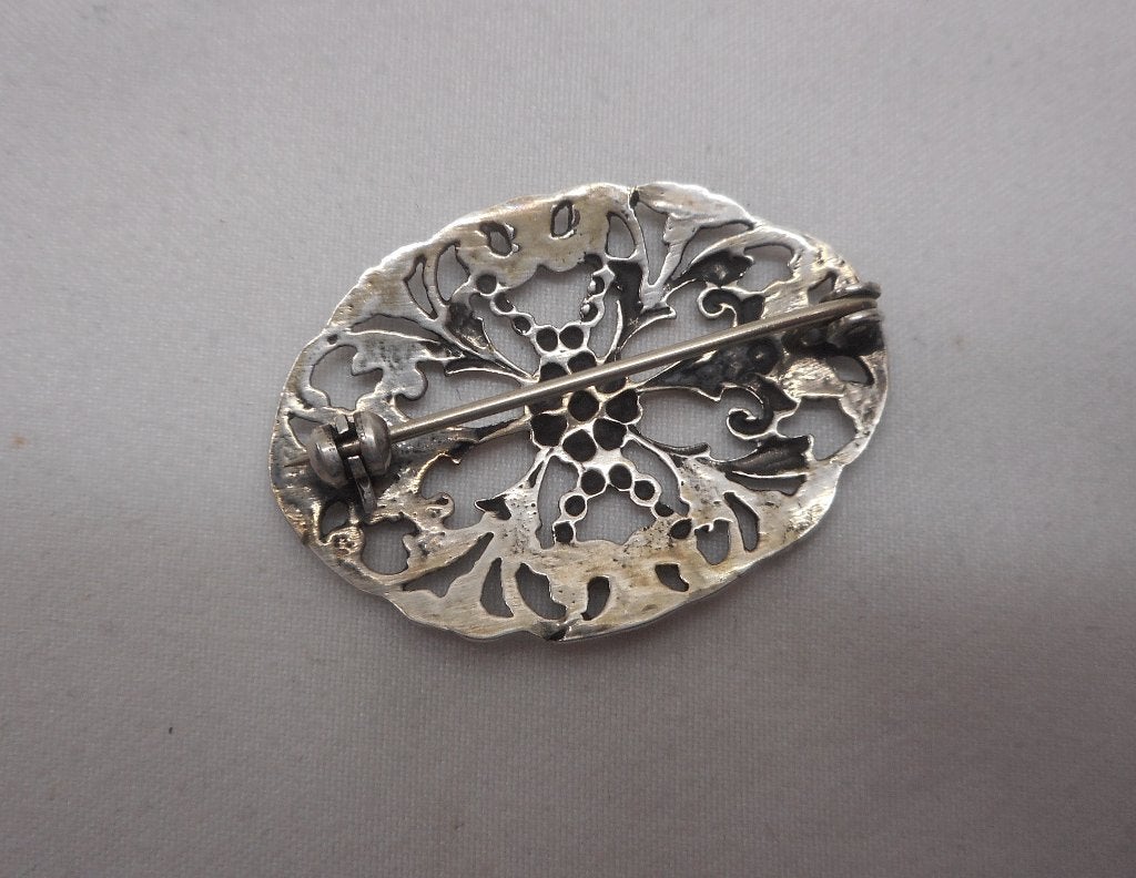 Zilveren vintage broche Niekerk nr.612, Verzenden, Minder dan 4 cm, Zo goed als nieuw, Zilver