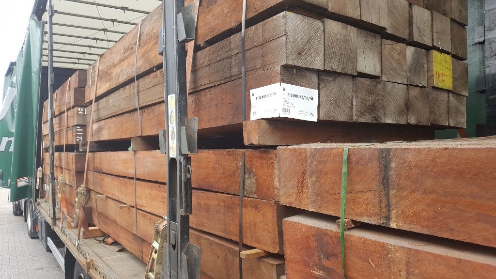 HARDHOUTEN PALEN 155X155MM, Palen, Nieuw, Ophalen of Verzenden, Hardhout