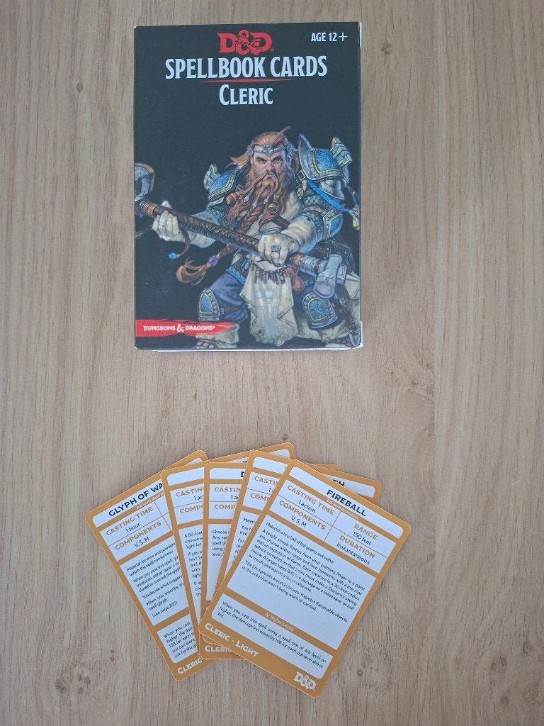 Dungeon & Dragons (D&D) Spelbook Cards Cleric, Ophalen of Verzenden, Gebruikt, Wizards of the Coast