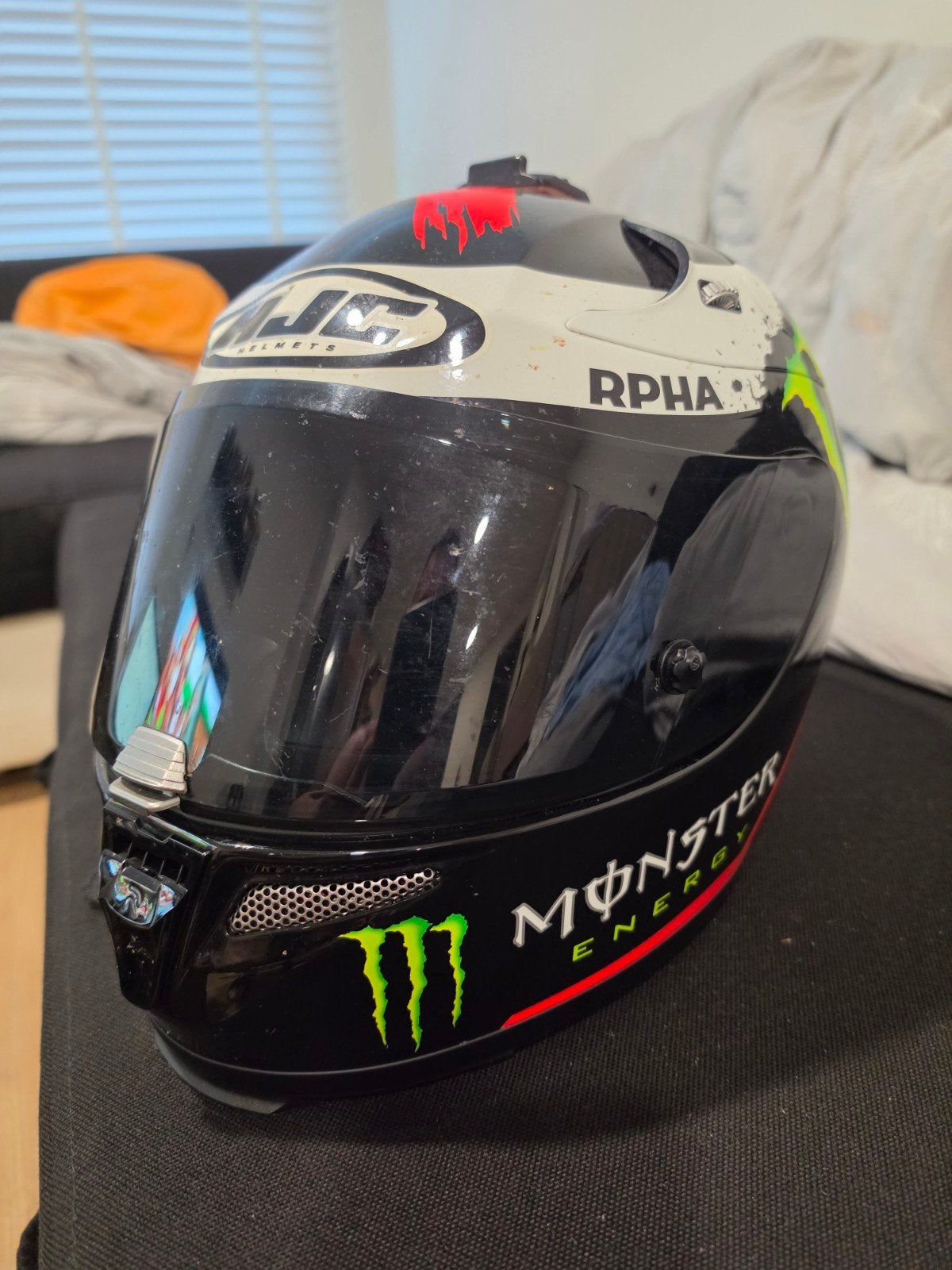 HJC RPHA 10+ Monster Energy integraalhelm - Maat XS, Motoren, Kleding | Motorhelmen, Ophalen of Verzenden