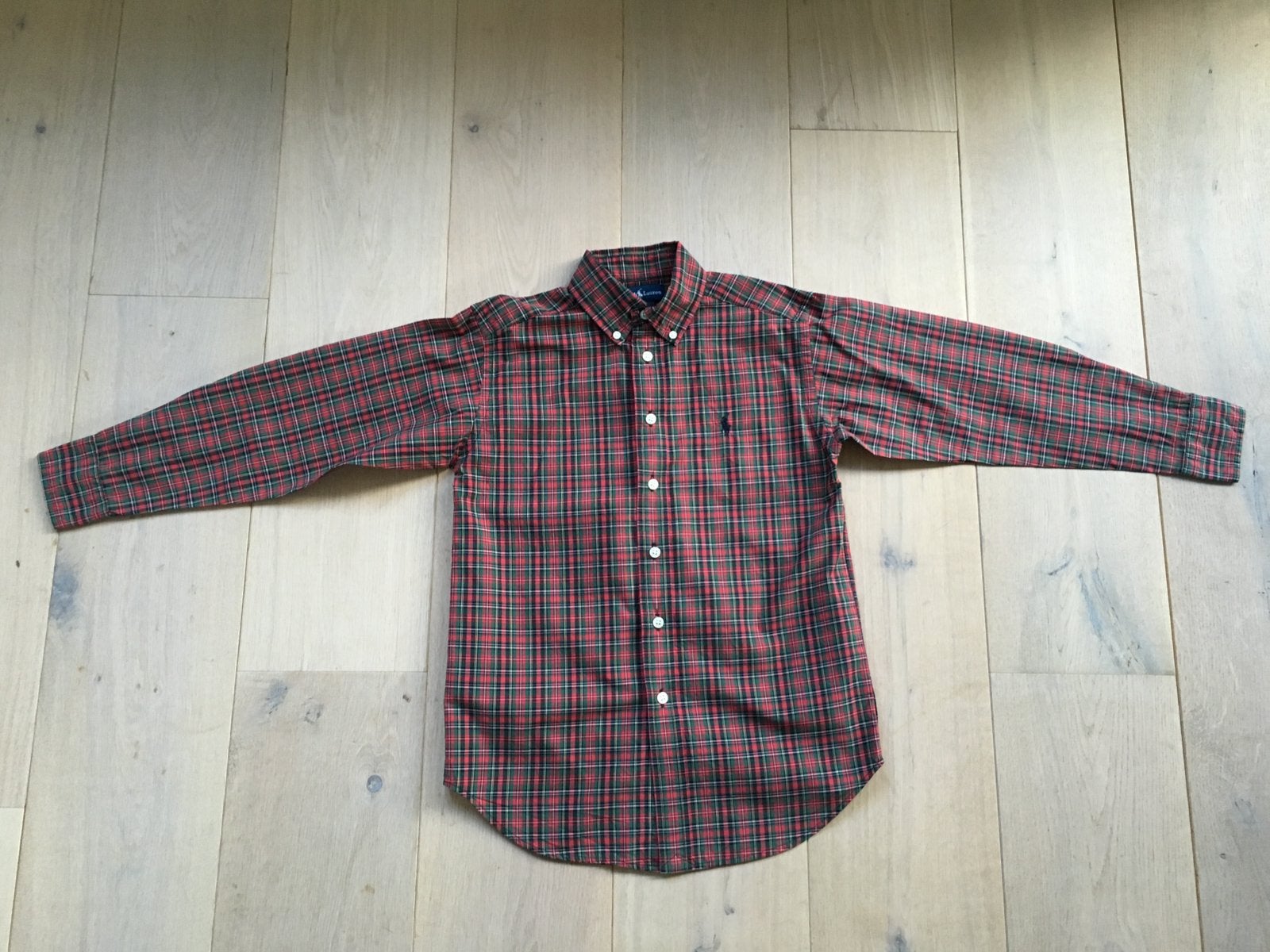 NIEUW: Rood geruit overhemd van Ralph Lauren maat 8 jaar/128, Ophalen of Verzenden, Nieuw, Jongen, Overhemd of Blouse