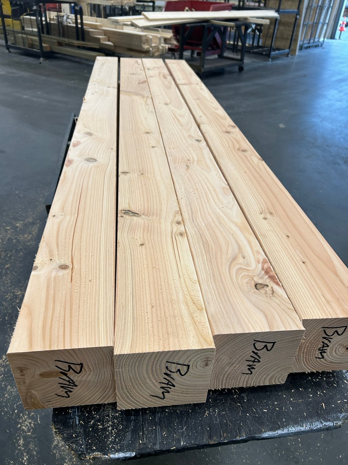 4x Geschaafde Douglas Palen 135x135mm, 2290mm lang, Nieuw, Ophalen of Verzenden, 200 tot 250 cm, 50 mm of meer