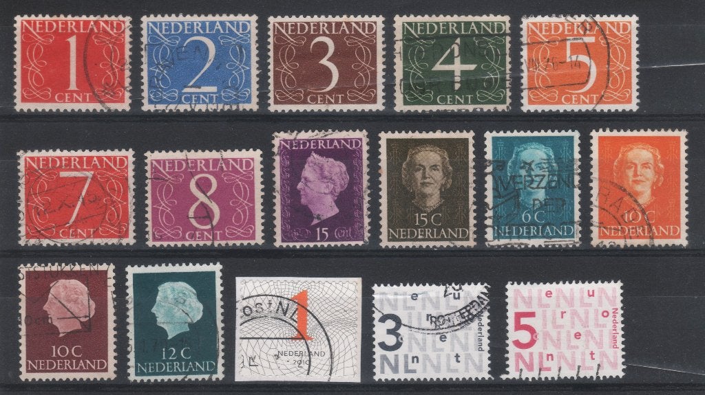 35 postzegels Nederland gebruikt (PZ 61), Ophalen of Verzenden, Gestempeld