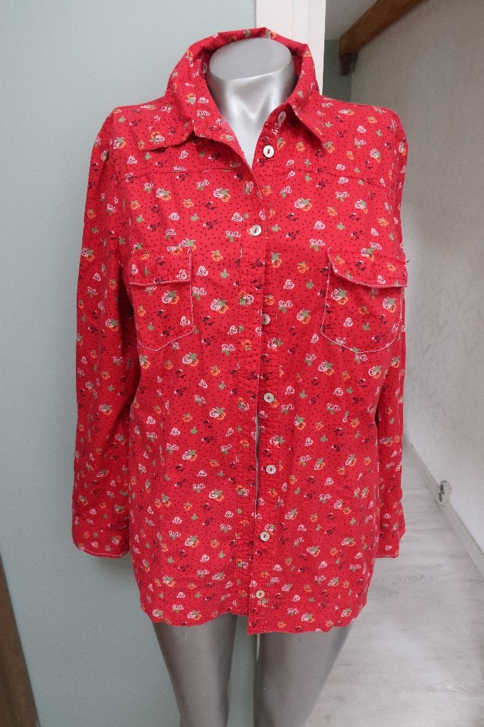 Ulla Popken mooie rode blouse L, Maat 42/44 (L), Ulla Popken, Ophalen of Verzenden, Zo goed als nieuw