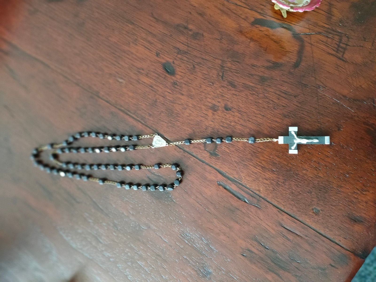 Antieke rozenkrans met etui van leer, Ophalen of Verzenden