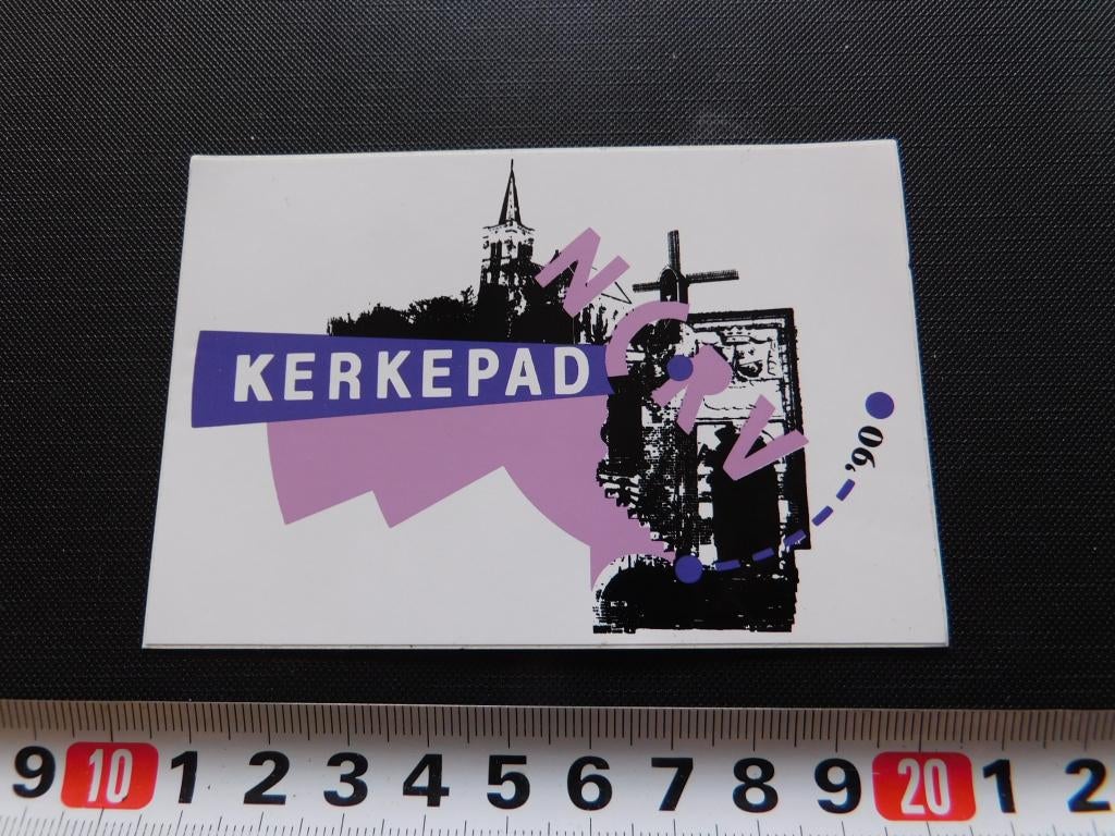 sticker Omroep NCRV Kerkepad '90  Molen Kerk, Ophalen, Zo goed als nieuw
