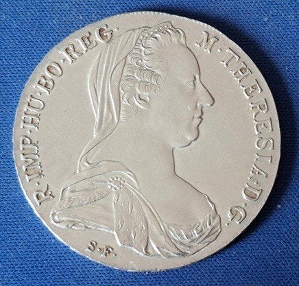 Oostenrijk 1 thaler 1780 S.F. naslag Km T1, Postzegels en Munten, Ophalen of Verzenden, Oostenrijk, Losse munt, Zilver