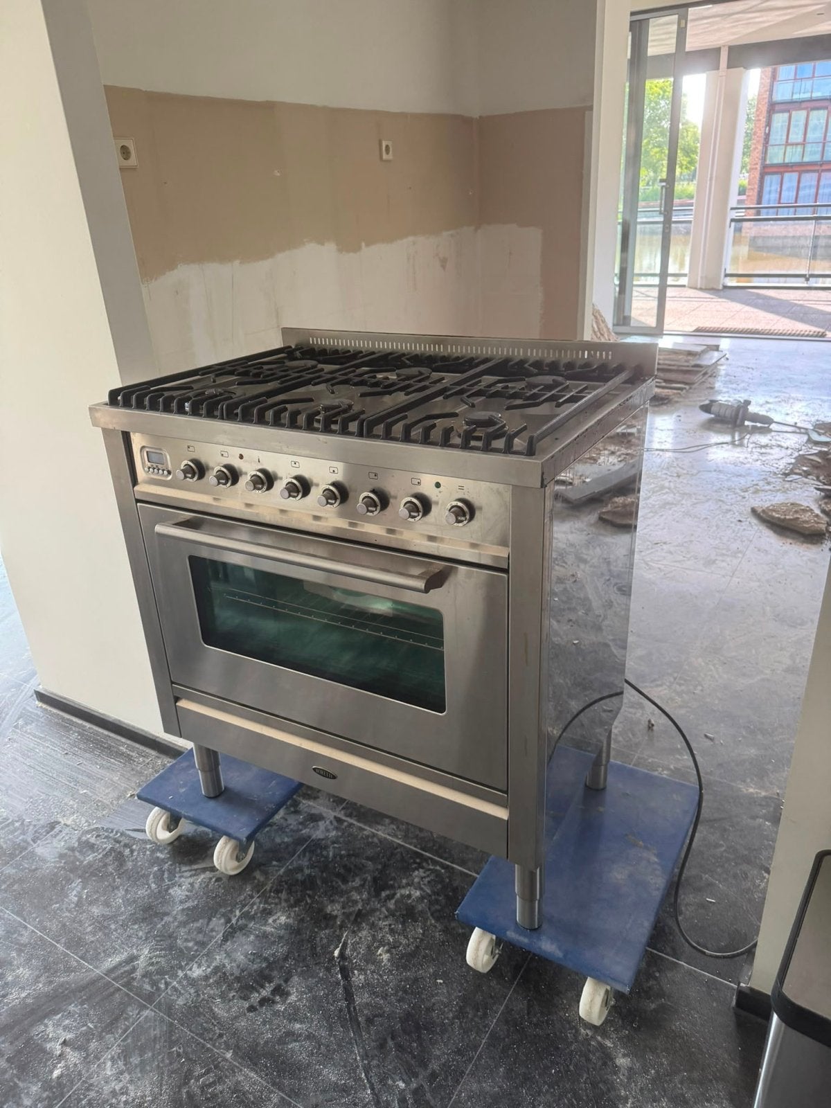 Boretti Fornuis met Oven - RVS, 6 Pits Gas, Gebruikt, 60 cm of meer, Ophalen of Verzenden, Gas