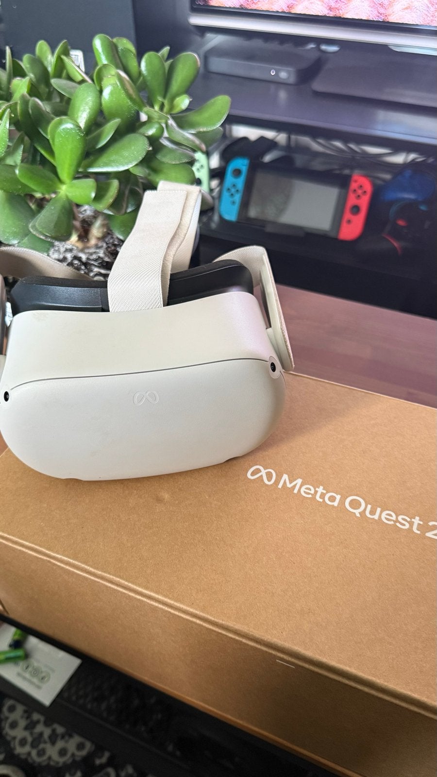 Meta Quest 2 VR-bril met controllers en originele doos, Ophalen, Zo goed als nieuw, VR-bril, Overige platformen