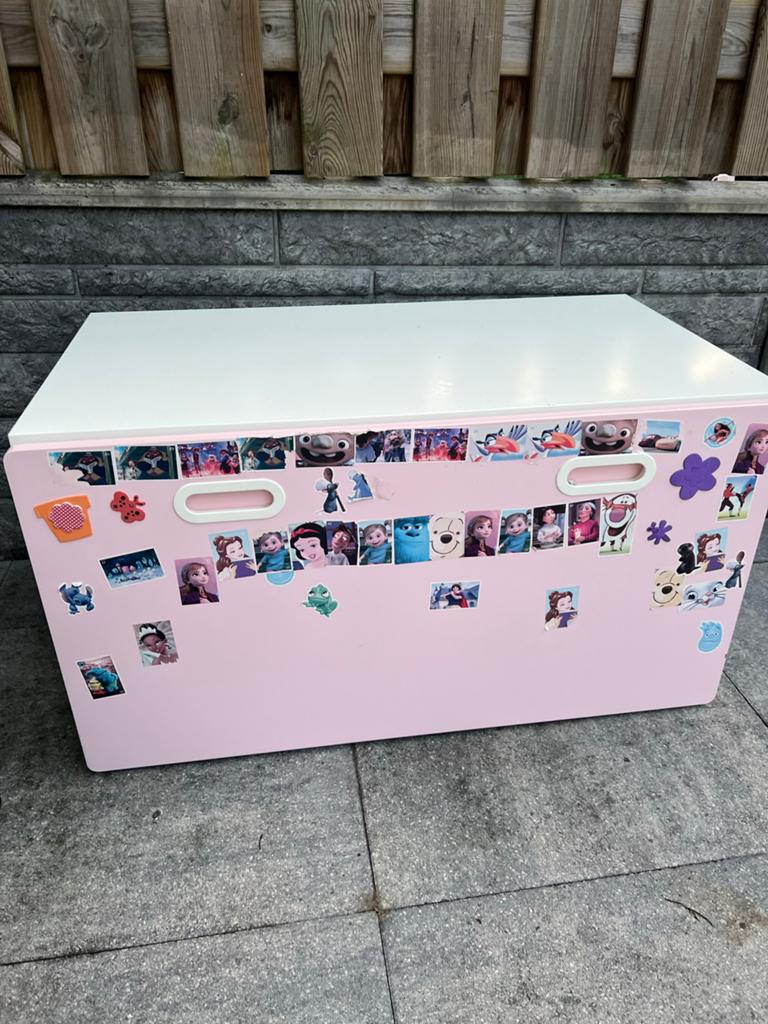 IKEA Opbergkist Wit met Roze Lade - Kinderkamer, Ophalen, Gebruikt
