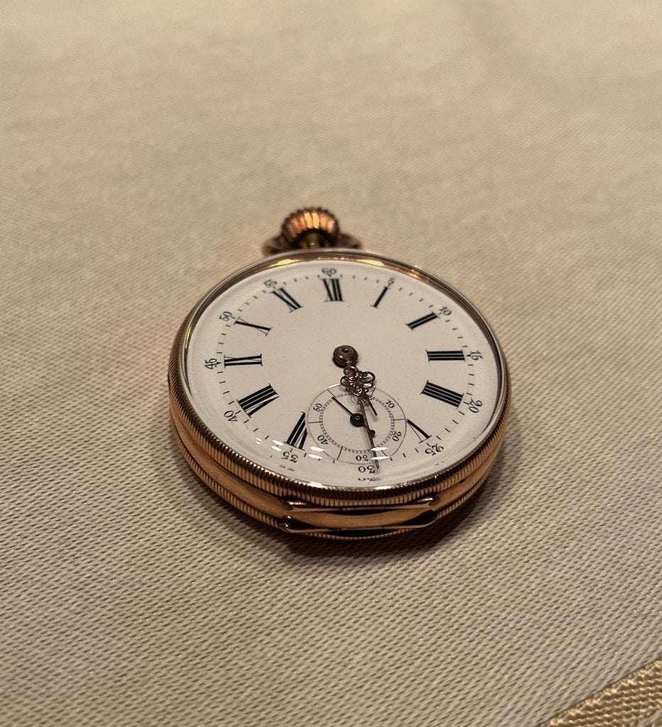 Antiek gouden zakhorloge - Geneve 18K, loopt Perfect, Overige merken, Zakhorloge, 1900 tot 1930, Ophalen of Verzenden