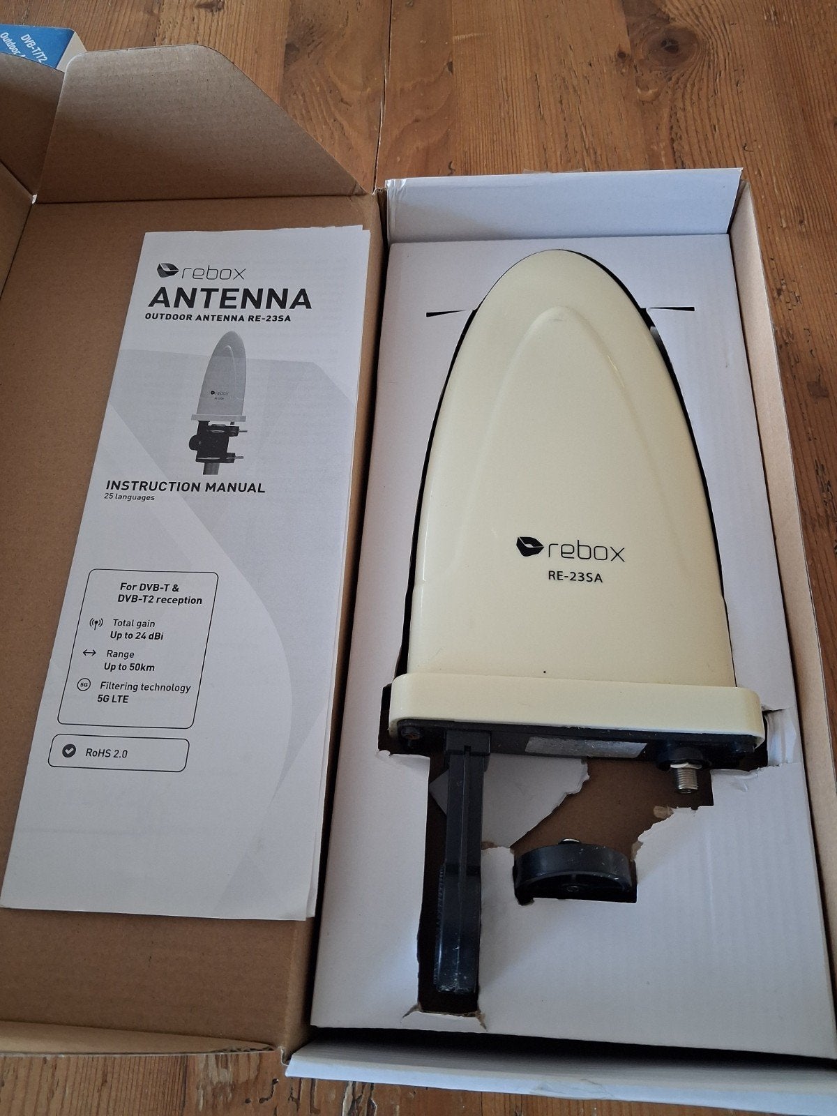Rebox RE-235A Outdoor Antenne DVB-T/T2 -  gebruikt in doos, Ophalen of Verzenden, Gebruikt, Antenne