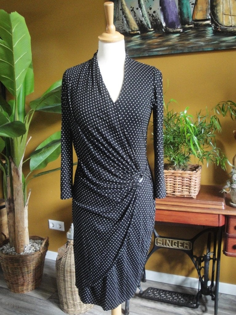 Zwart polkadot jurkje EXPRESSO maat S (z.g.a.n.), Kleding | Dames, Expresso, Zwart, Ophalen of Verzenden, Zo goed als nieuw