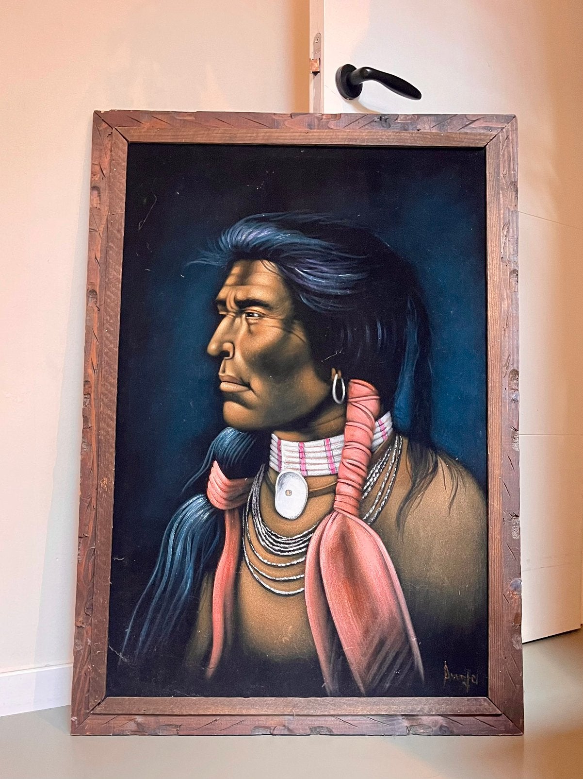 Schilderij op doek, Antiek en Kunst, Ophalen, Doek, Portret of Personen, Overige technieken