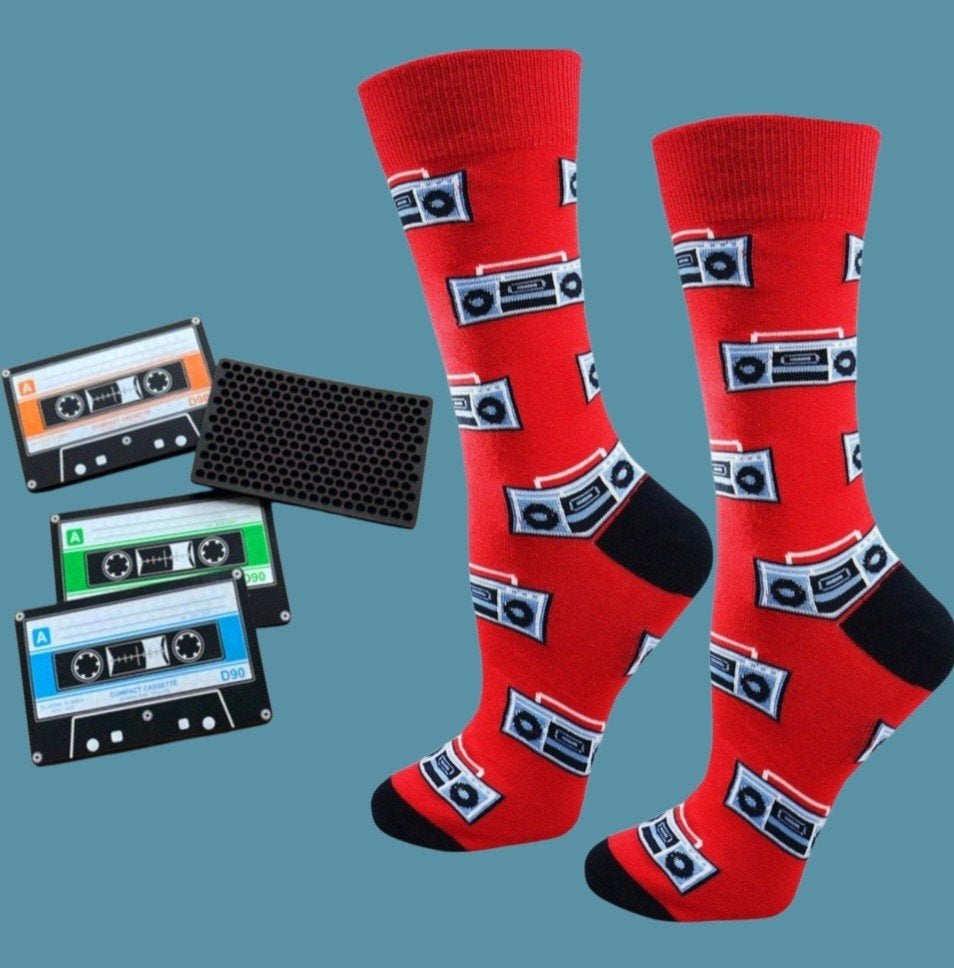 GHETTO BLASTER SOKKEN + 4 ONDERZETTERS CASSETEBANDJES, Ophalen of Verzenden, Nieuw