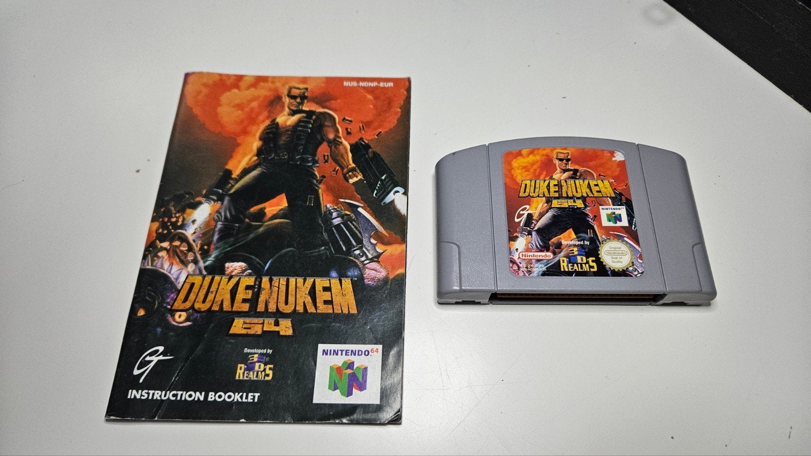 Duke Nukem 64 cartridge + handleiding N64, Gebruikt, Shooter, 1 speler, Ophalen of Verzenden