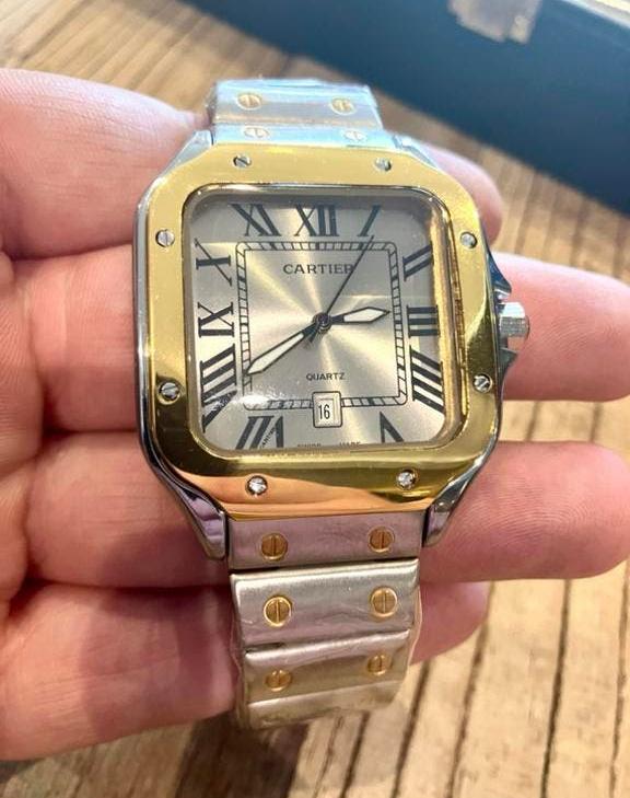 Cartier Santos Heren Nieuw, Overige merken, Staal, Staal, Polshorloge