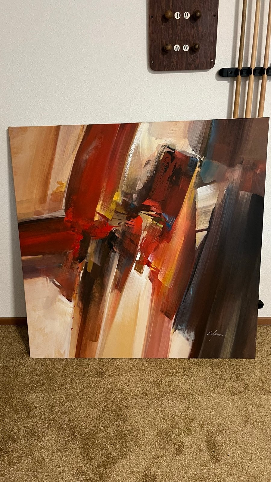 Groot abstract schilderij - Modern kunstwerk, Antiek en Kunst, Ophalen