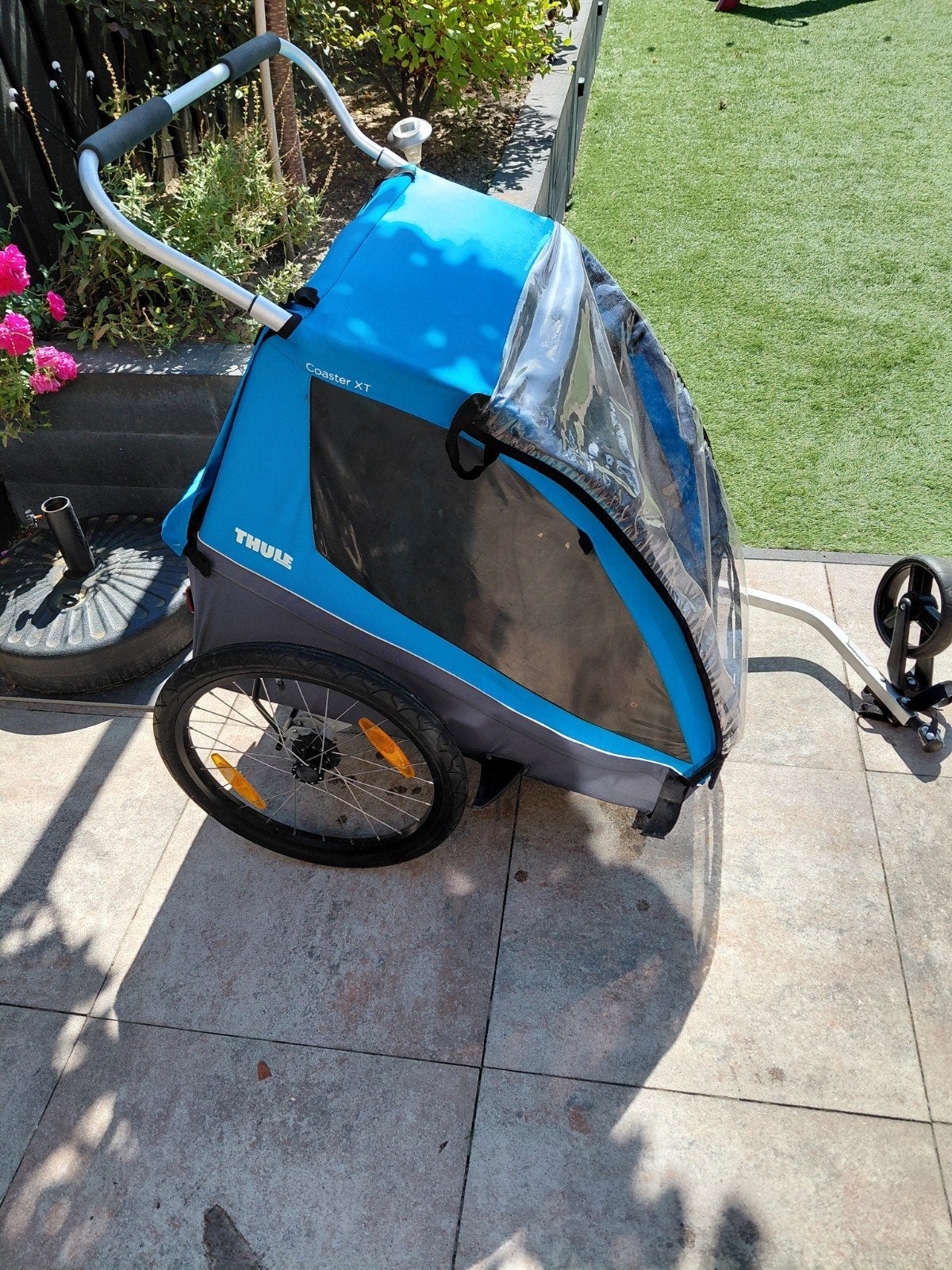 Thule Coaster 2XT fietskar met Infant Sling, Ophalen, Gebruikt, Opvouwbaar, 40 tot 60 kg
