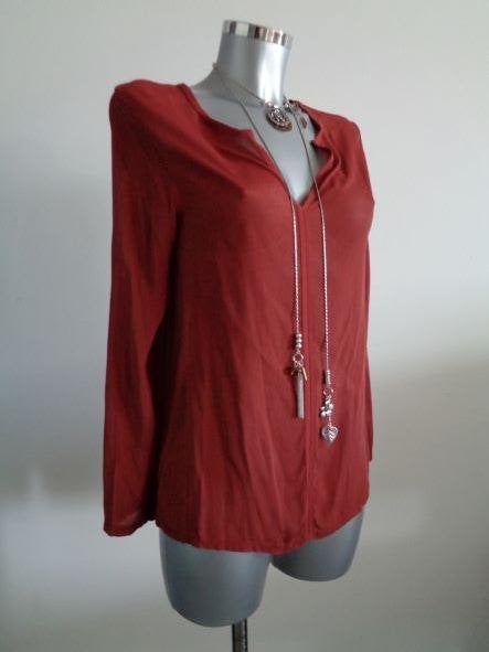TRANSFER 100% zijden blouses, steenrood, nieuw - kaartje, Ophalen of Verzenden, Nieuw, Maat 38/40 (M), Rood