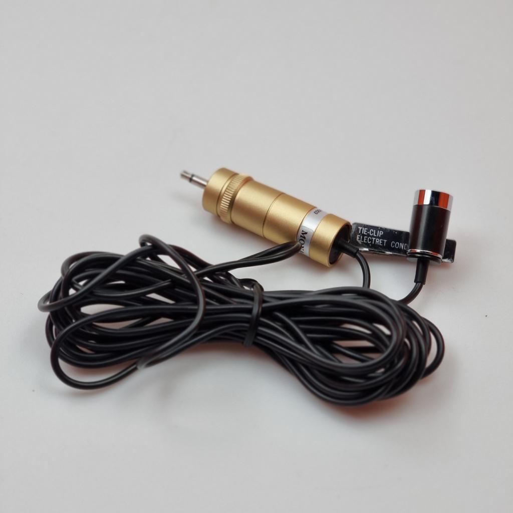 Monacor Electret Mic ECM-3003 Dasspeld Microfoon, Muziek en Instrumenten, Microfoons, Zo goed als nieuw
