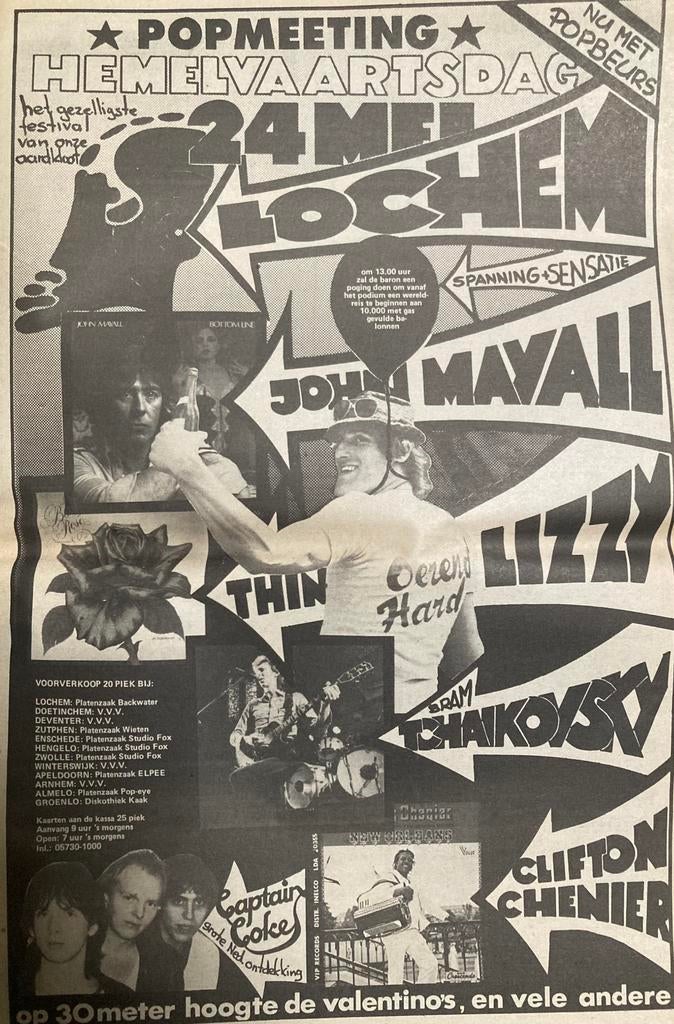Paginagrote A3 advertentie LOCHEM POP 1979 oa NORMAAL, Ophalen of Verzenden, Gebruikt