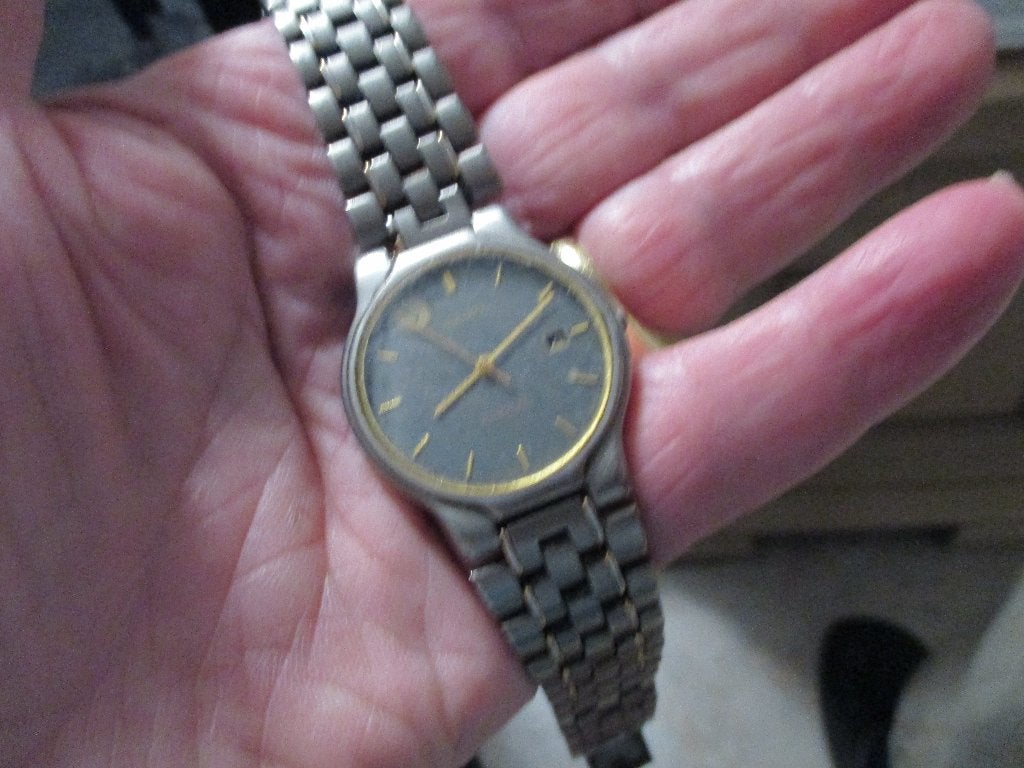 VINTAGE SEIKO ORIGINEEL QUARTZ TITANIUM DATUM 7N22 F080 JR80, Gebruikt, Staal, Polshorloge, Ophalen of Verzenden