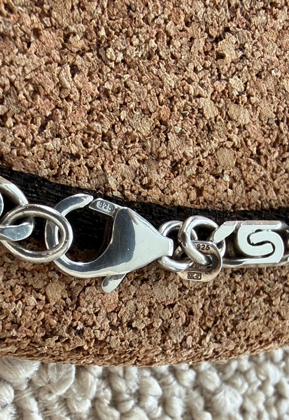 925 Zilveren Griekse Schakel Ketting – 50cm – 4,5mm – ZGAN, Ophalen of Verzenden, Zo goed als nieuw, Zilver, Zilver