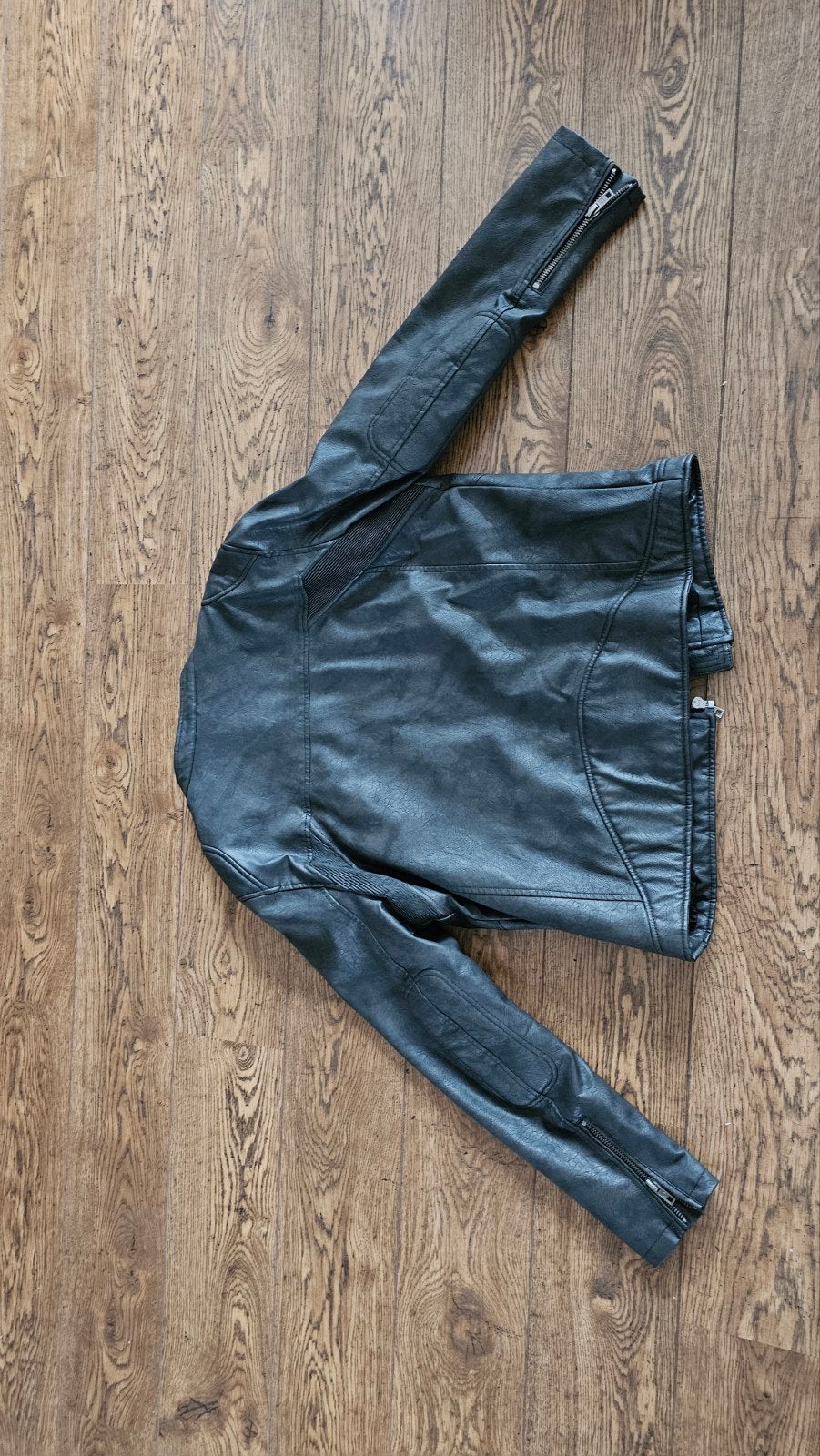 Zwart/grijs leren herenjas in nieuw staat - Maat XL, Ophalen of Verzenden, Nieuw, Maat 56/58 (XL), Zwart