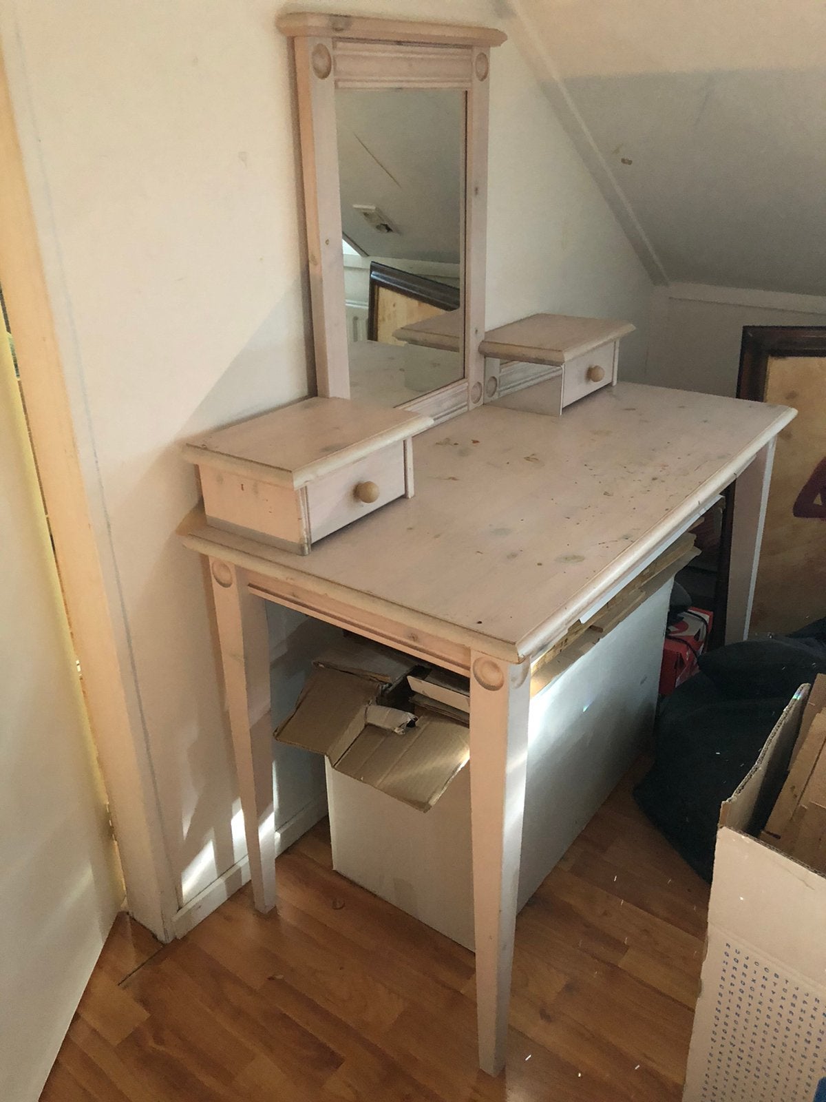 Kaptafel met spiegel en lades, Huis en Inrichting, Ophalen, Gebruikt, 100 tot 150 cm, 100 tot 150 cm