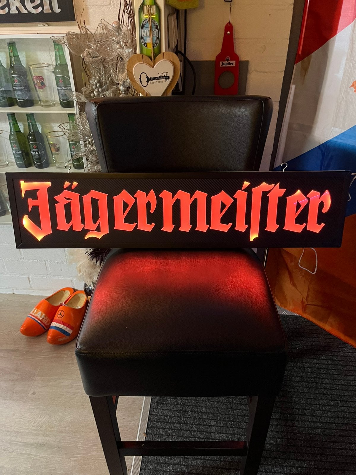 Jagermeister verlichting, Ophalen, Zo goed als nieuw, Lichtbak of (neon) lamp