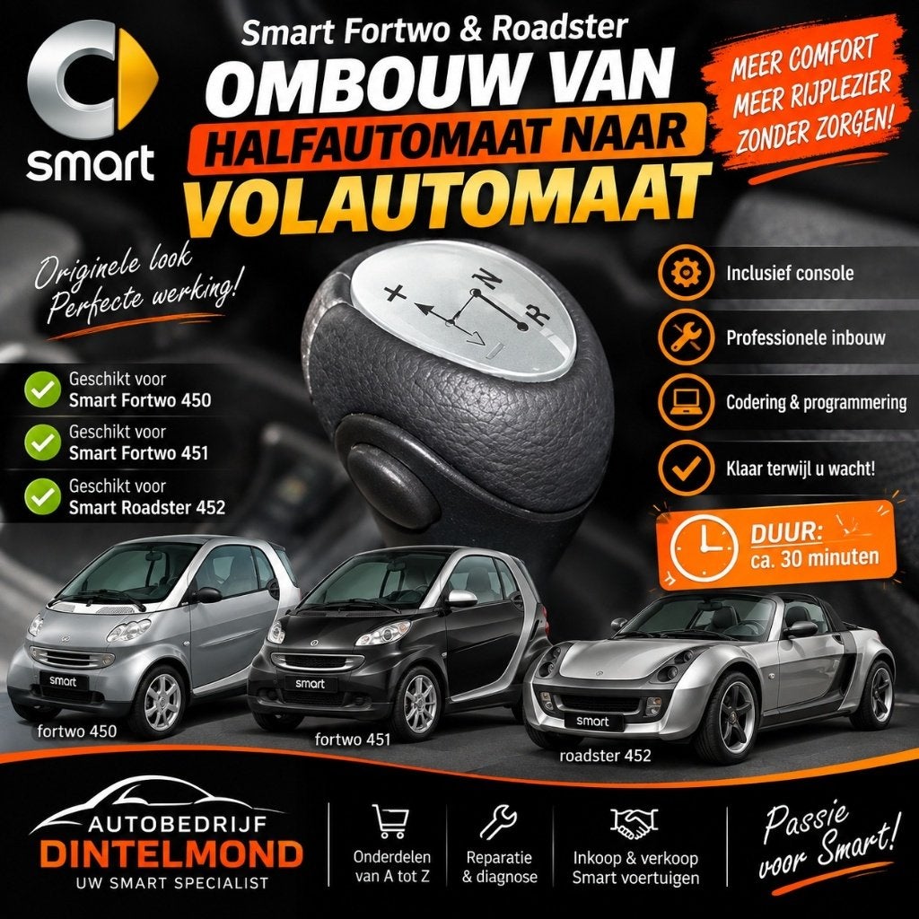 Smart For2 Roadster Ombouw van halfautomaat naar VOLAUTOMAAT, Ophalen, Gebruikt, Mercedes-smart.com, Info@mercedes-smart.com