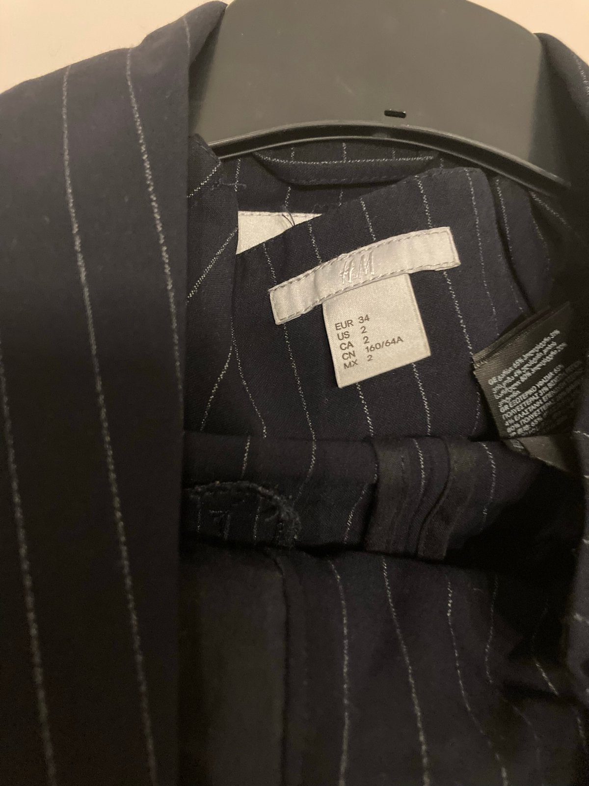H&M gestreept jasje en broek maat 34 (XS), Blauw, Ophalen of Verzenden, Zo goed als nieuw, Jasje