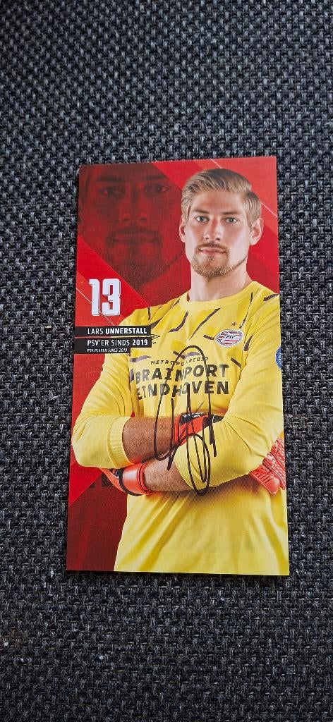 Spelerskaart met handtekening; Lars Unnerstall # PSV, Ophalen of Verzenden, Nieuw, PSV, Spelerskaart