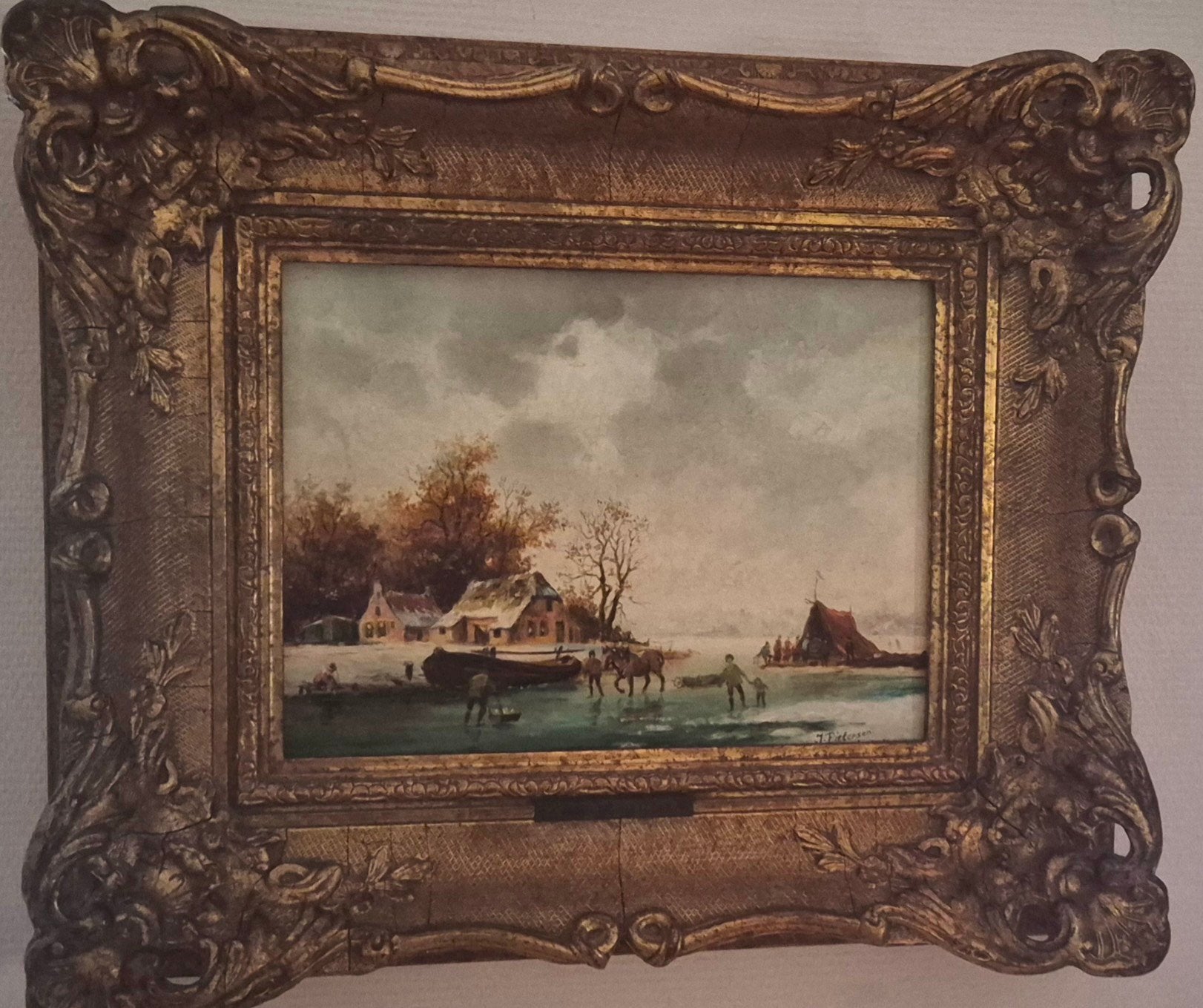 Johannes Pietersen - olieverf - winterlandschap, Antiek en Kunst, Kunst | Schilderijen | Klassiek, Ophalen, Origineel werk, Nederlandse school