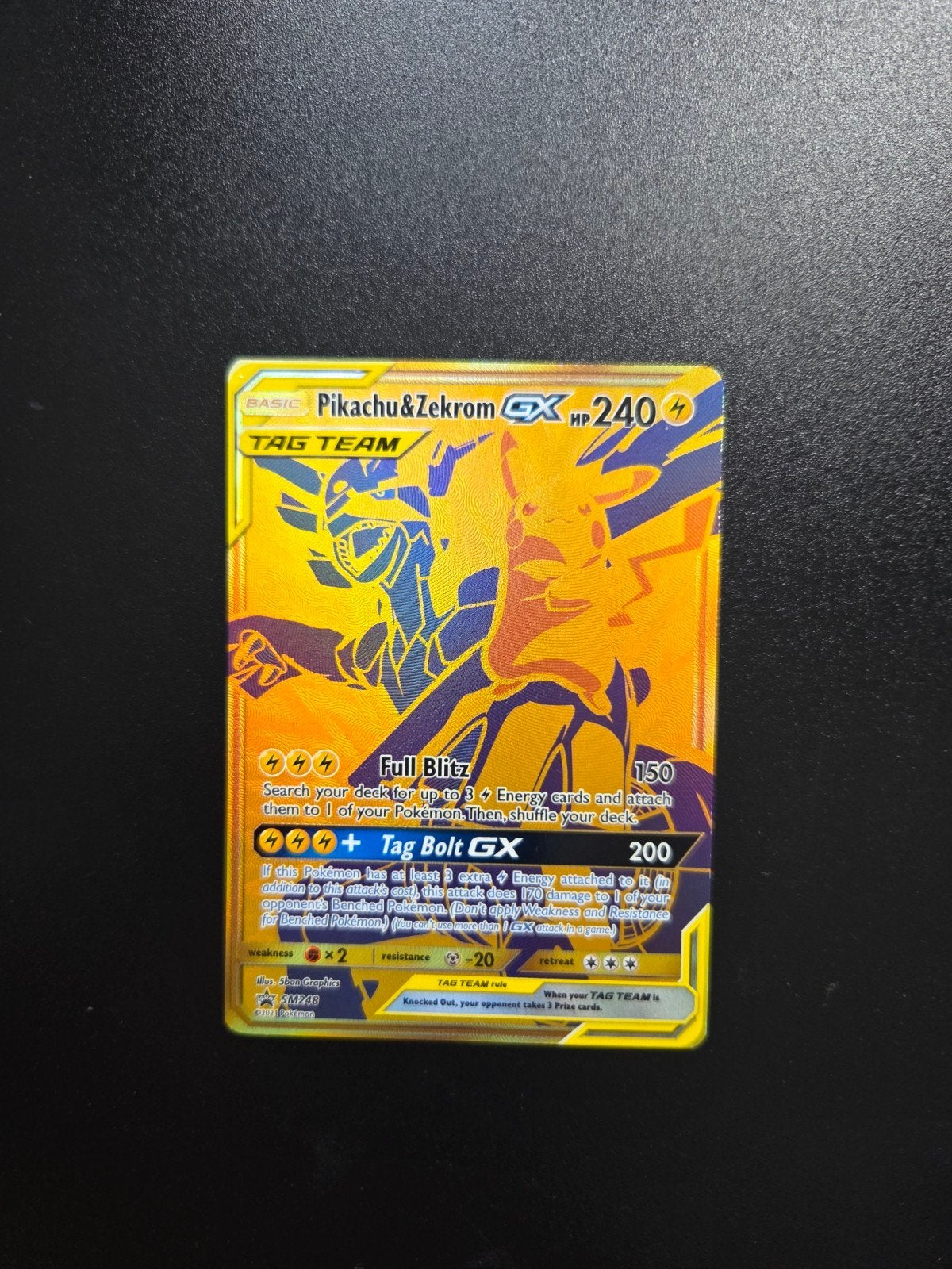 Pikachu zekrom GX Pokemon Promo, Ophalen of Verzenden, Zo goed als nieuw, Booster, Foil