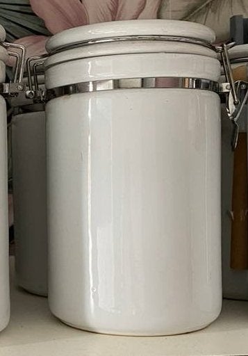 Nieuwe opberg potten voorraad wecker pot wit zware kwaliteit, Pot, Bus of Blik, Nieuw, Ophalen of Verzenden, Met deksel