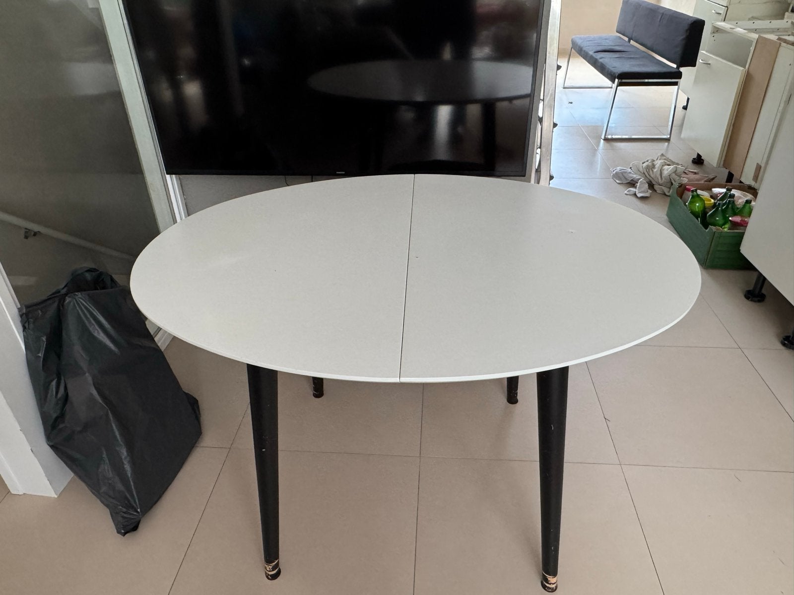 Ovale uitschuifbare salontafel/eettafel, Huis en Inrichting, Gebruikt, 200 cm of meer, Vijf personen of meer, Ovaal