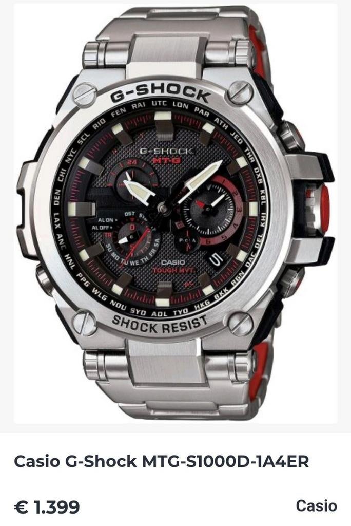 Casio G-Shock MTG-S1000D-1A4ER, Sieraden, Tassen en Uiterlijk, Horloges | Heren, Ophalen of Verzenden, Zo goed als nieuw, Staal