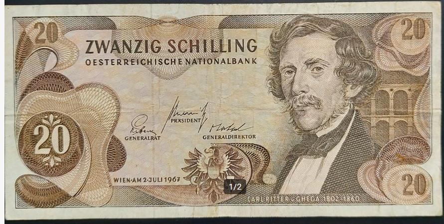 20 schilling 1967 oostenrijk, Ophalen of Verzenden, Oostenrijk