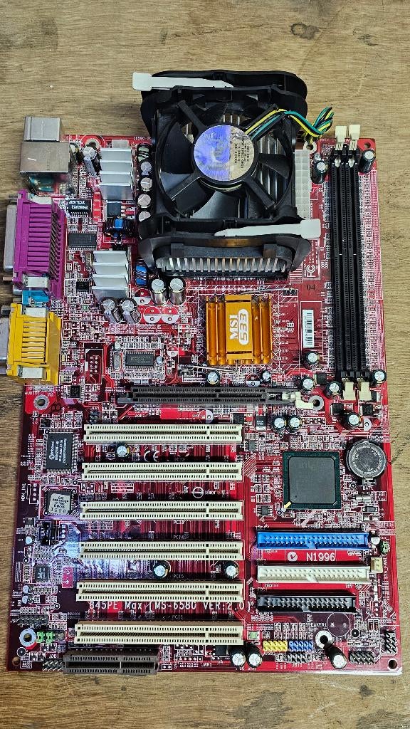 MSI 845PE Max - L MS-6580 ver2.0, Gebruikt, Socket 478, Ophalen of Verzenden, Micro-ATX