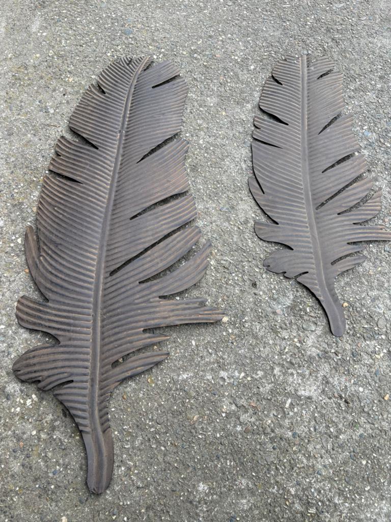 Metalen veren wanddecoratie, Ophalen of Verzenden, Zo goed als nieuw, Bruin, Metaal