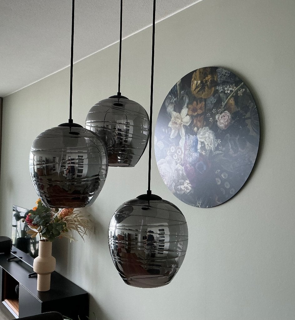 Hanglamp, Ophalen, E27 (groot), Zo goed als nieuw, Glas