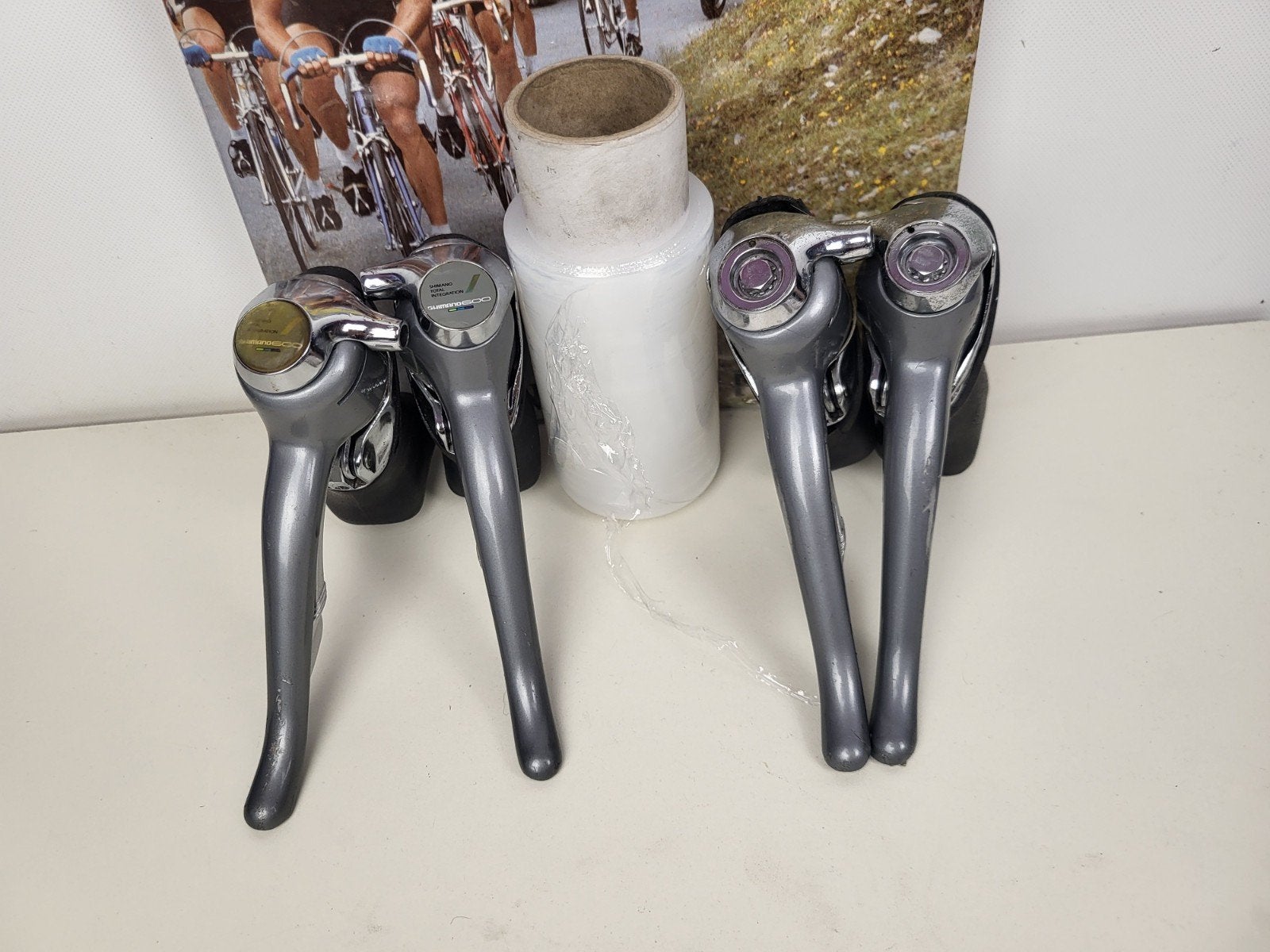 Shimano 600 tricolor Ultegra 8 speed shifters, Gebruikt, Shimano, Shimano Ultegra, Ophalen of Verzenden